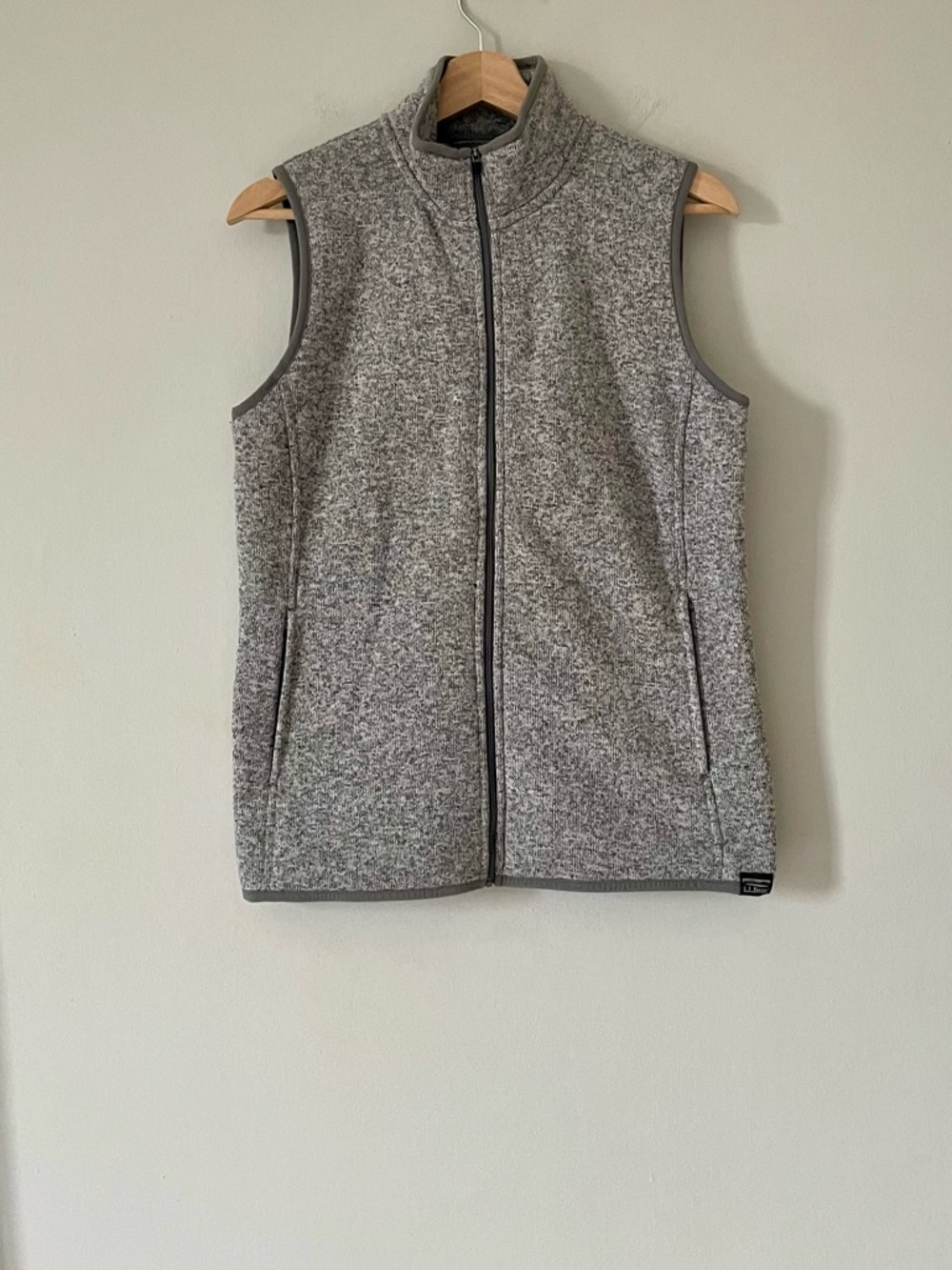 L.L. Bean Heather Gray Full-Zip Fleece Vest